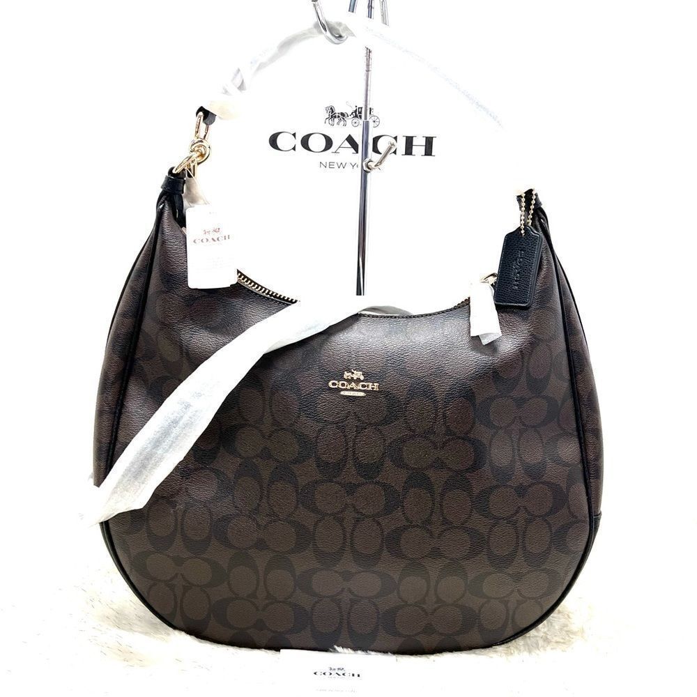 Coach Brown Signature Canvas Hobo Bag